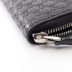 Gucci Round Wallet Micro Guccissima Black Leather — view 8