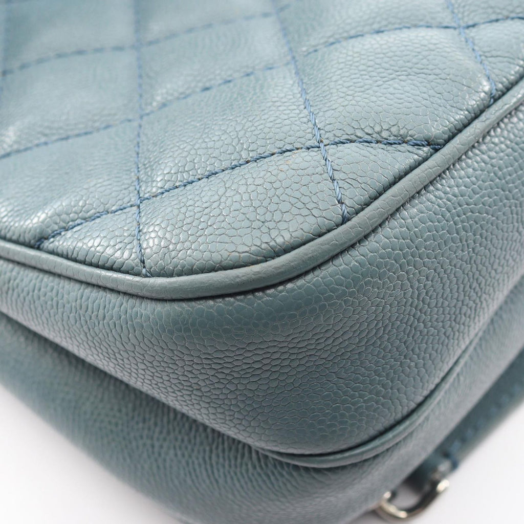 Chanel Shoulder Bag Quilted Smoki Blue Caviar Leather Chain — view 7