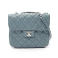 Chanel Shoulder Bag Quilted Smoki Blue Caviar Leather Chain