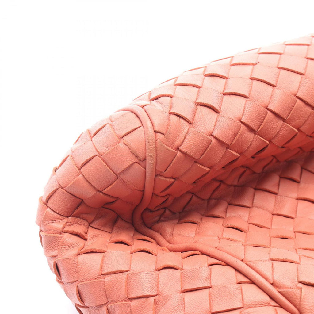 Bottega Veneta Intrecciato 2-Way Coral Orange Lambskin Boston Bag — view 8