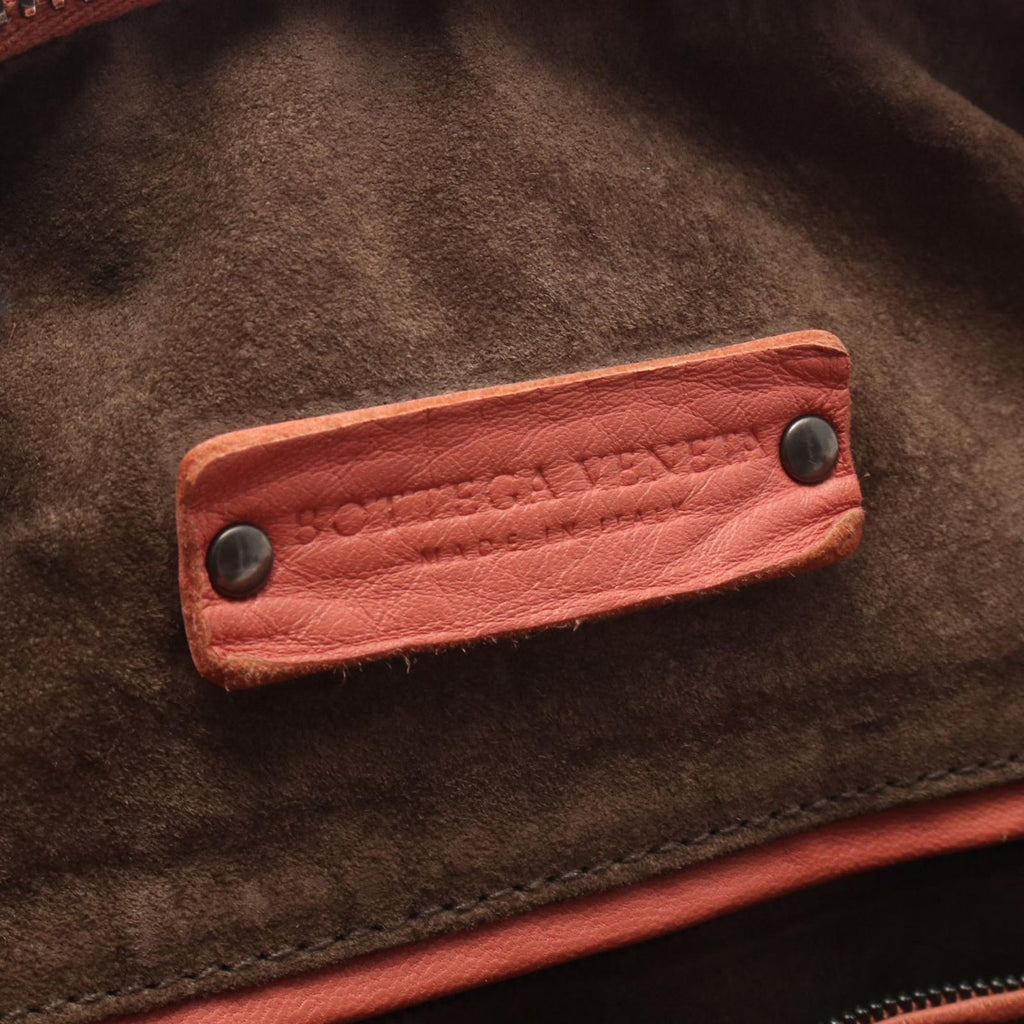 Bottega Veneta Intrecciato 2-Way Coral Orange Lambskin Boston Bag — view 4
