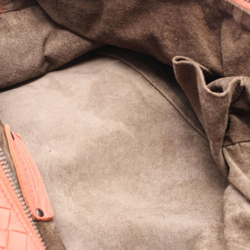 Bottega Veneta Intrecciato 2-Way Coral Orange Lambskin Boston Bag — view 5