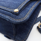 Chanel Backpack Quilted Chain Denim Blue — view 6