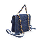 Chanel Backpack Quilted Chain Denim Blue — view 2