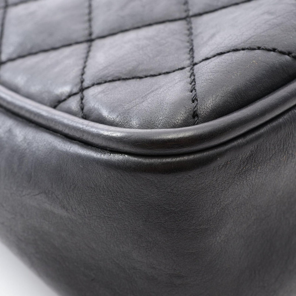 Chanel Shoulder Bag Wild Stitch Big CC Logo Black Leather Quilted CC — view 7
