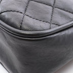 Chanel Shoulder Bag Wild Stitch Big CC Logo Black Leather Quilted CC — view 8