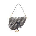 Dior Saddle Bag Oblique Jacquard Navy Canvas Leather