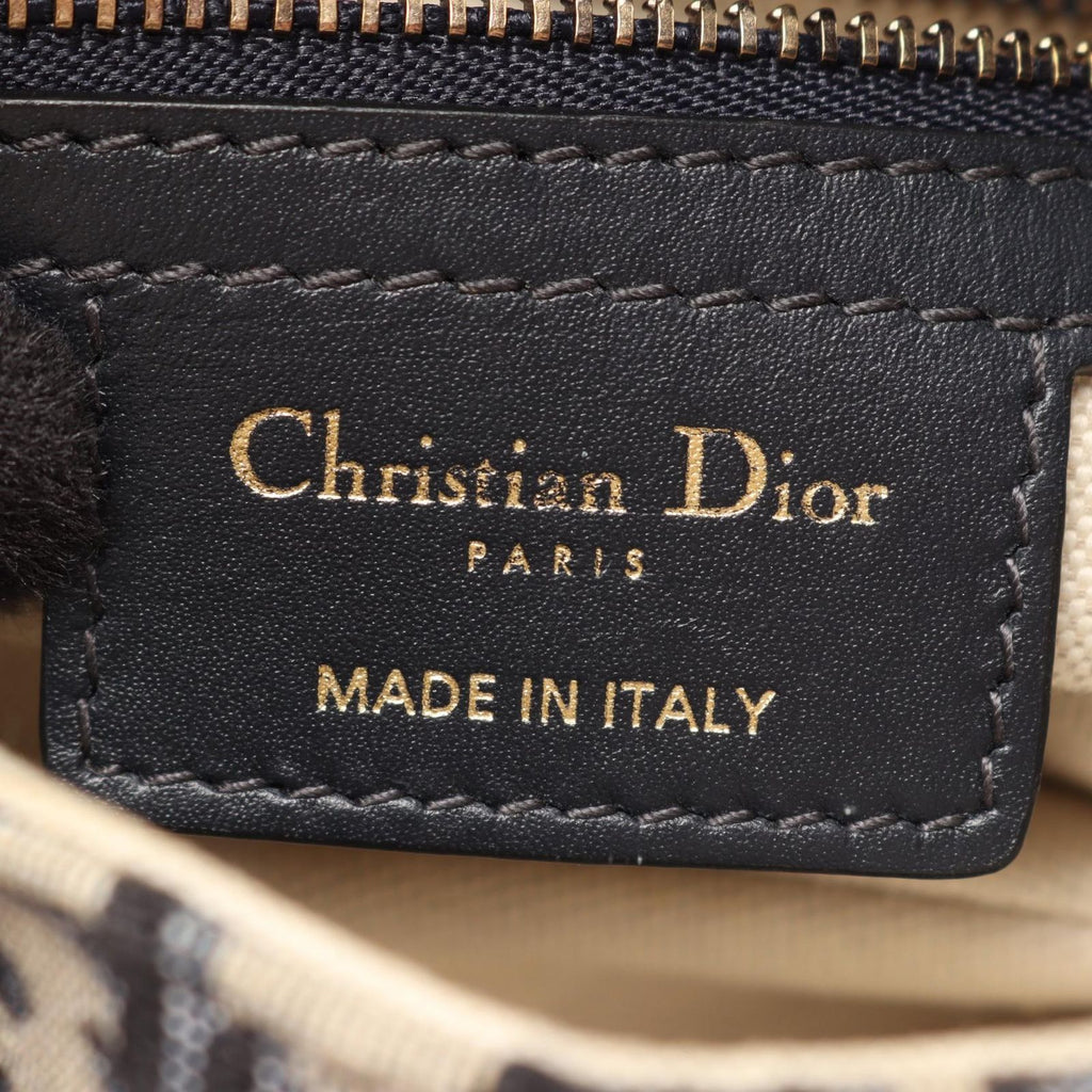 Dior Saddle Bag Oblique Jacquard Navy Canvas Leather — view 4