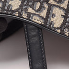 Dior Saddle Bag Oblique Jacquard Navy Canvas Leather — view 6