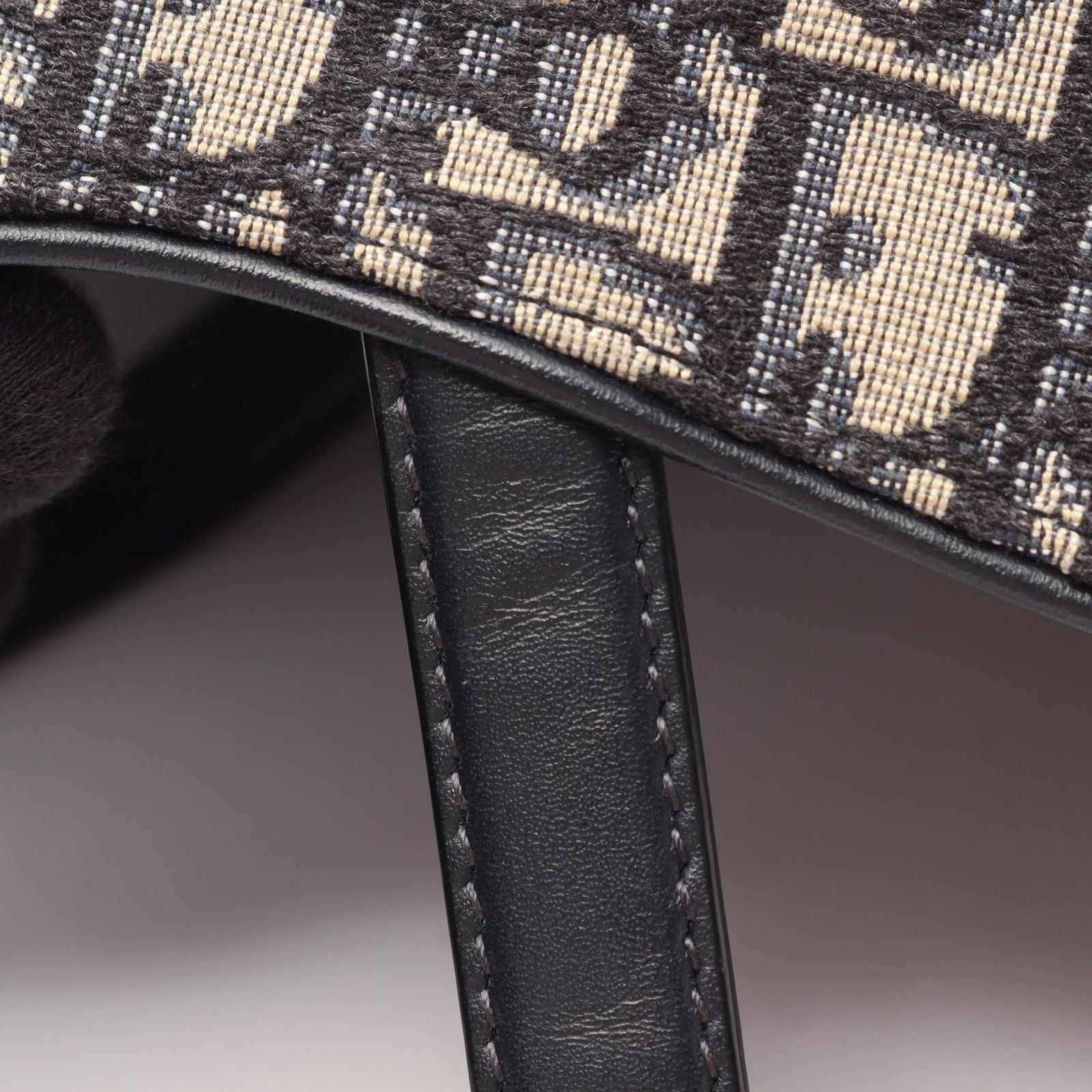 Dior Saddle Bag Oblique Jacquard Navy Canvas Leather — view 6