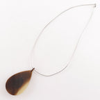 Hermes Drop Buffalo Horn Metal Silver Necklace — view 3