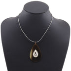 Hermes Drop Buffalo Horn Metal Silver Necklace — view 2
