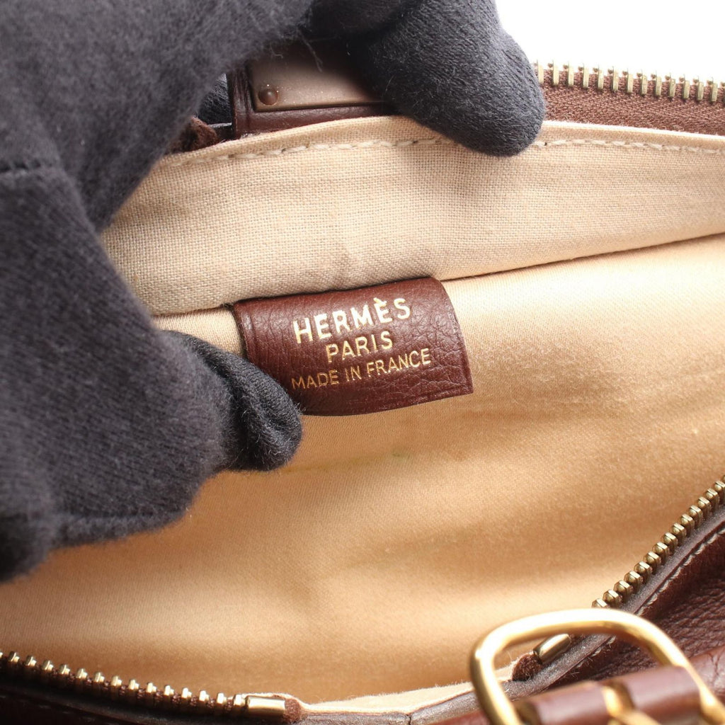 Hermes Victoria Ecru Brown Garment Case Handbag — view 4