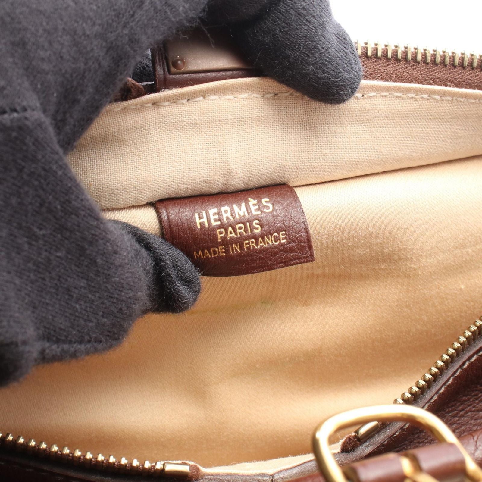 Hermes Victoria Ecru Brown Garment Case Handbag — view 4