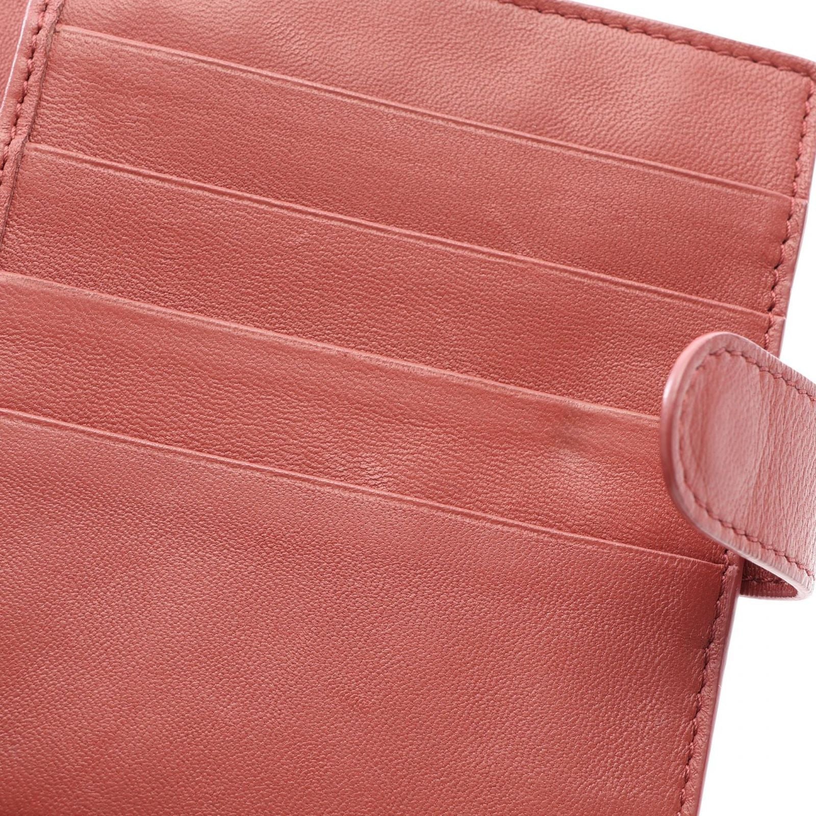 Bottega Veneta Bifold Wallet Intrecciato Red Brown Leather — view 8