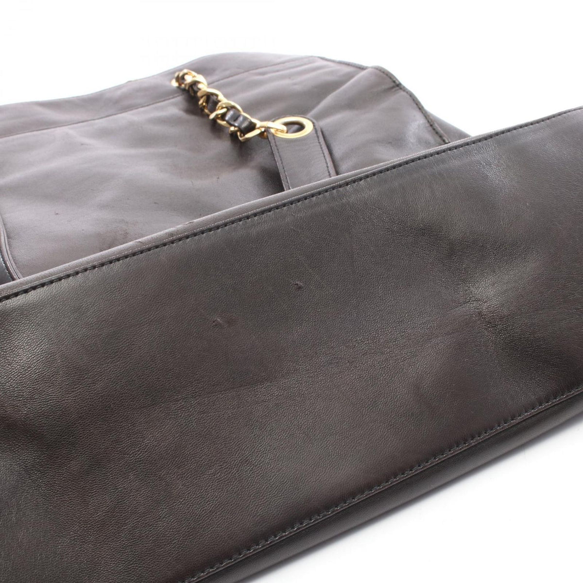Chanel Tote Bag CC Logo Black Lambskin CC Chain — view 8