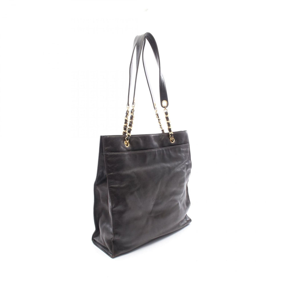 Chanel Tote Bag CC Logo Black Lambskin CC Chain — view 2