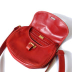 Loewe Shoulder Bag Anagram Leather Red Vintage — view 7