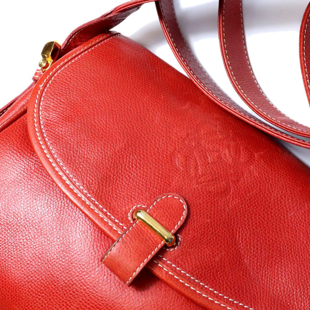 Loewe Shoulder Bag Anagram Leather Red Vintage — view 4