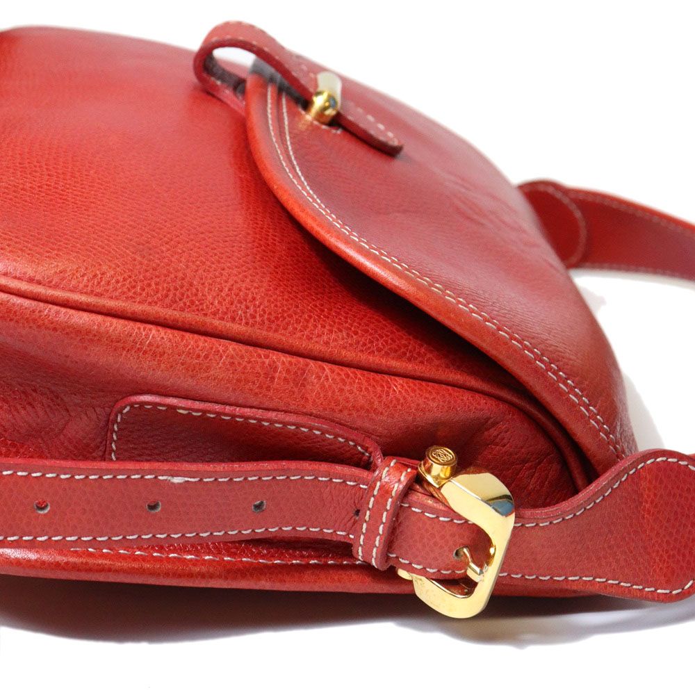Loewe Shoulder Bag Anagram Leather Red Vintage — view 6