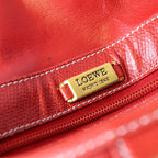 Loewe Shoulder Bag Anagram Leather Red Vintage — view 8