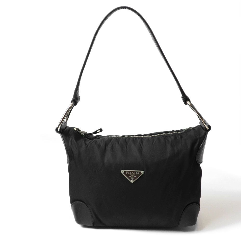 Prada Shoulder Bag Nylon Black Triangle Logo