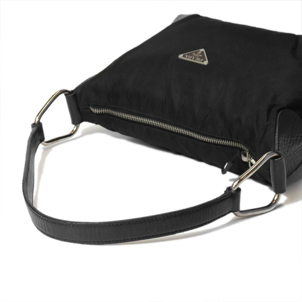 Prada Shoulder Bag Nylon Black Triangle Logo — view 3
