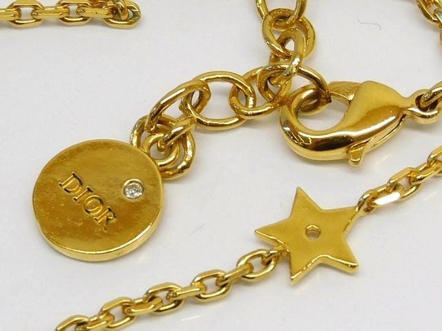 Dior Necklace Revolution 301 Gold Metal Crystal Pendant — view 3