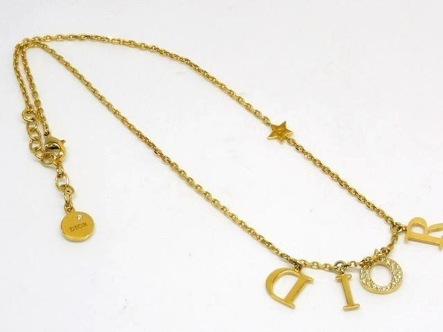 Dior Necklace Revolution 301 Gold Metal Crystal Pendant — view 2