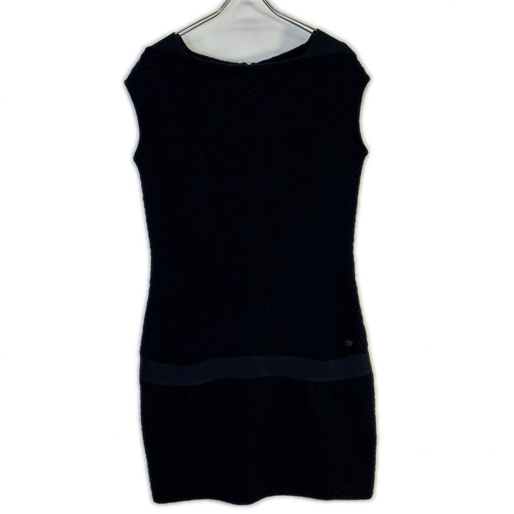 Chanel CC Logo Waffle Sleeveless 40 Dress