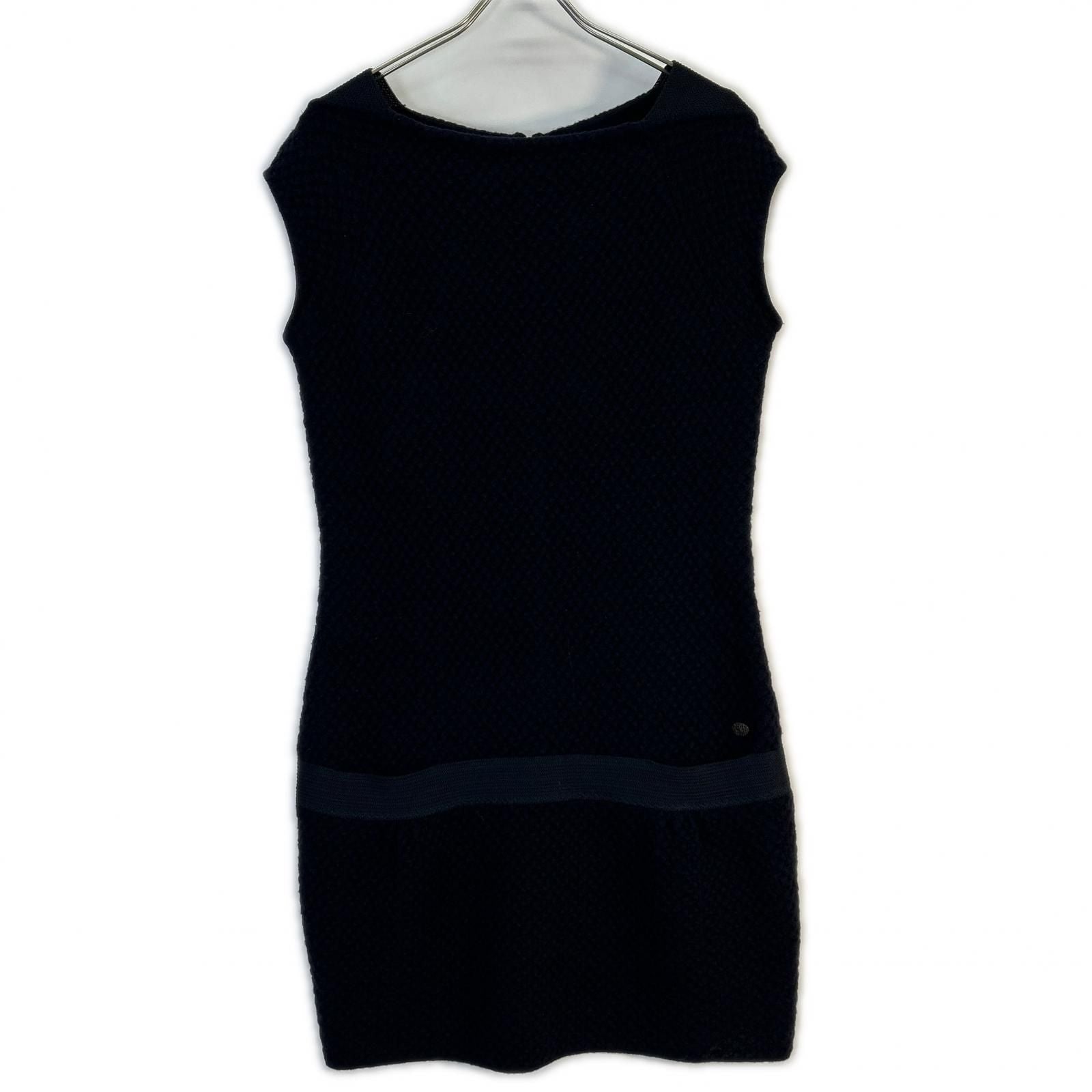 Chanel CC Logo Waffle Sleeveless 40 Dress