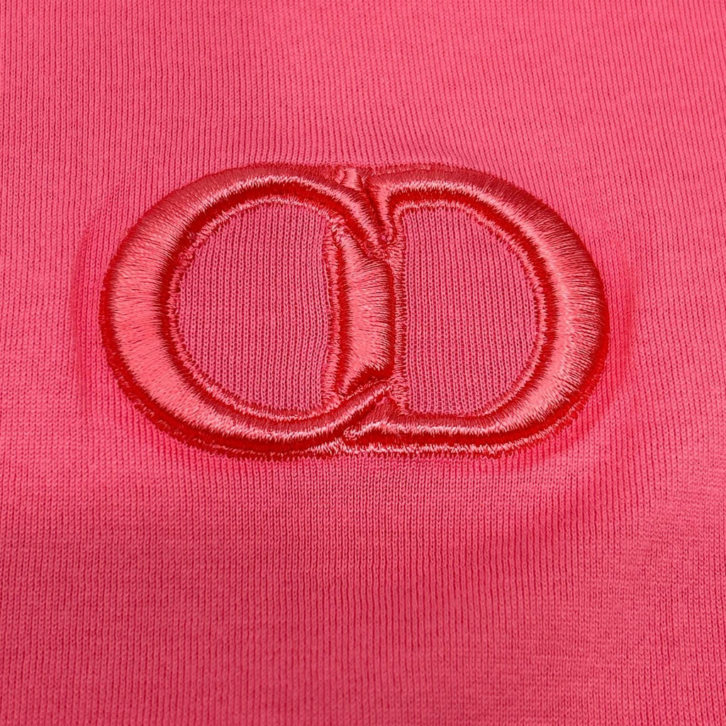 Dior Pink CD Embroidery Short Sleeve T-Shirt — view 6
