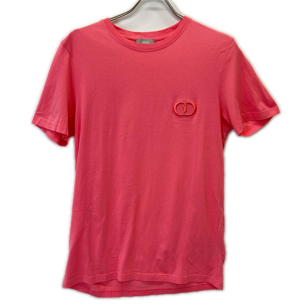 Dior Pink CD Embroidery Short Sleeve T-Shirt