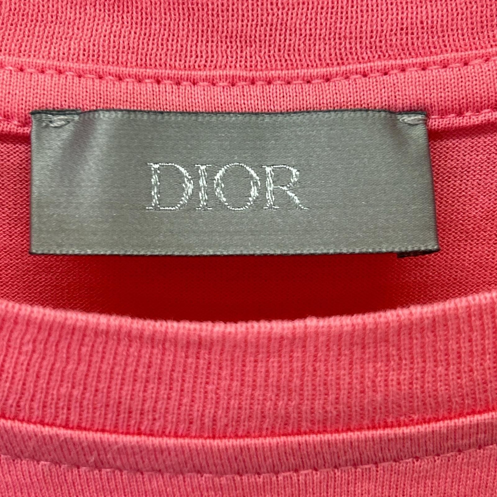 Dior Pink CD Embroidery Short Sleeve T-Shirt — view 3