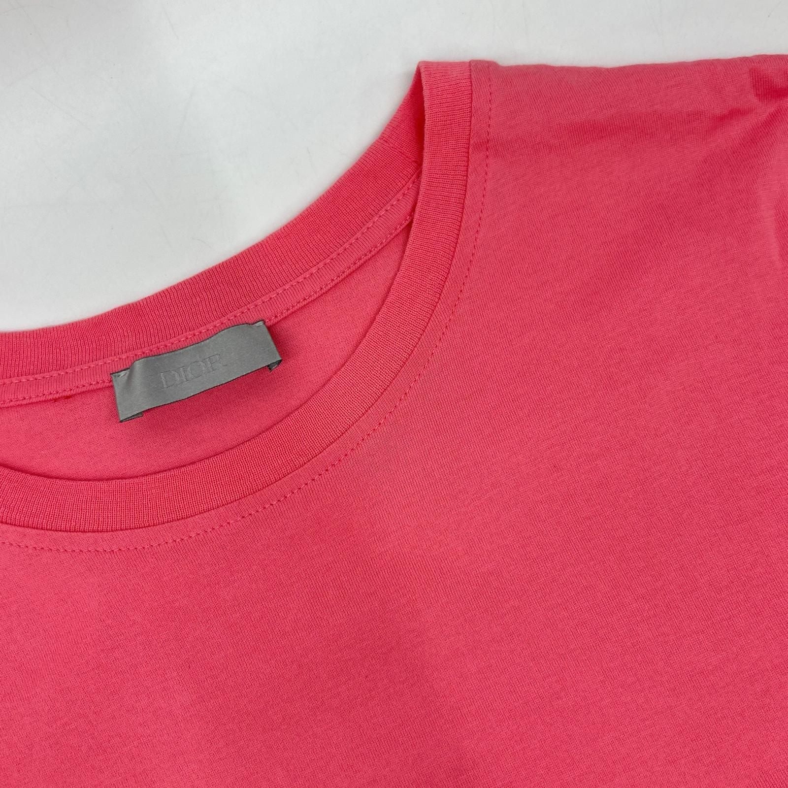 Dior Pink CD Embroidery Short Sleeve T-Shirt — view 7