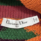 Dior Linen Cotton Blend All Over Pattern Knit Long Skirt Multi 40 — view 6