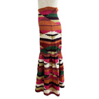 Dior Linen Cotton Blend All Over Pattern Knit Long Skirt Multi 40 — view 3