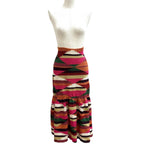 Dior Linen Cotton Blend All Over Pattern Knit Long Skirt Multi 40 — view 2