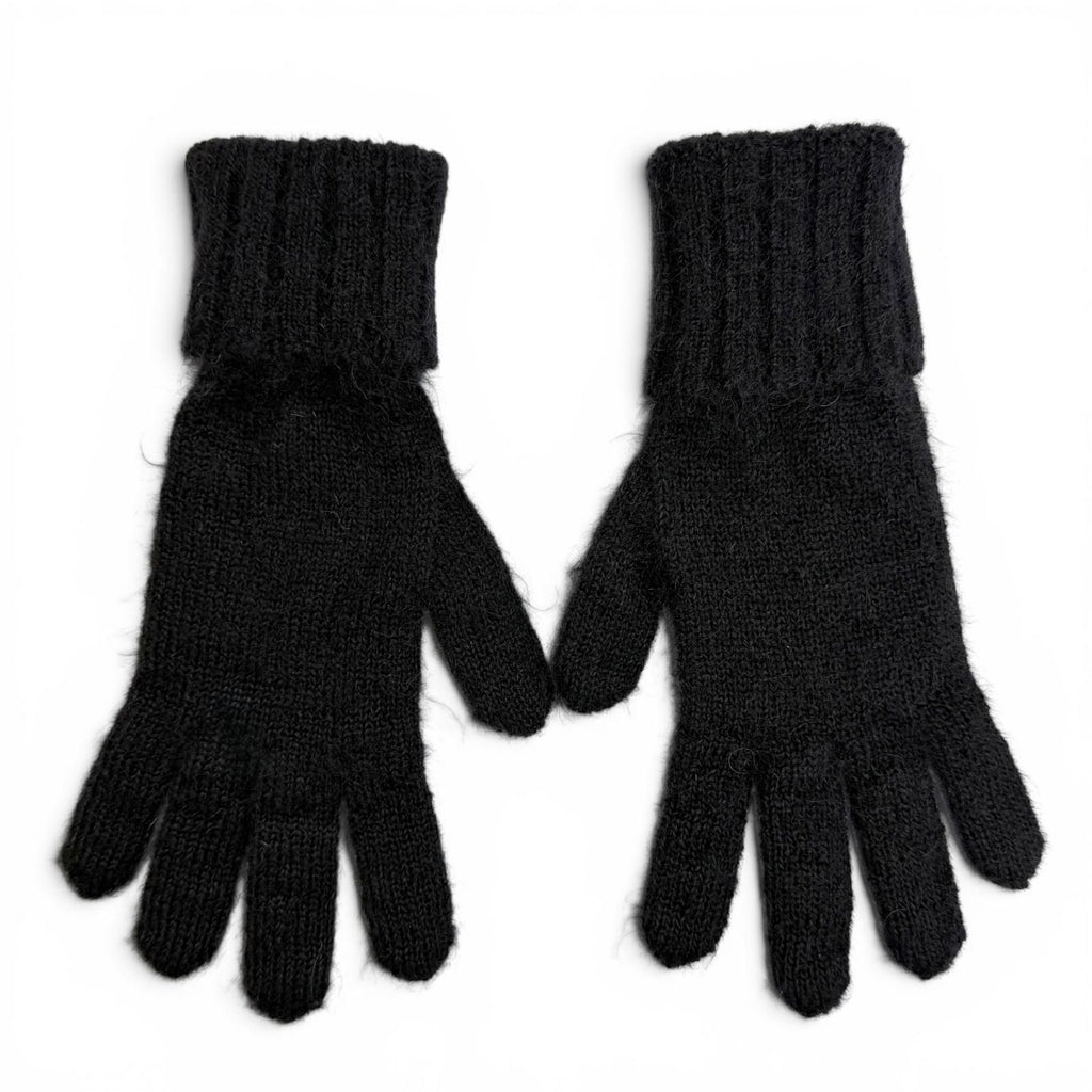 Louis Vuitton Gloves LV Script Mohair Wool Logo Embroidery Knit Black — view 4