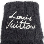 Louis Vuitton Gloves LV Script Mohair Wool Logo Embroidery Knit Black — view 6