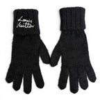 Louis Vuitton Gloves LV Script Mohair Wool Logo Embroidery Knit Black — view 3