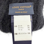 Louis Vuitton Gloves LV Script Mohair Wool Logo Embroidery Knit Black — view 7