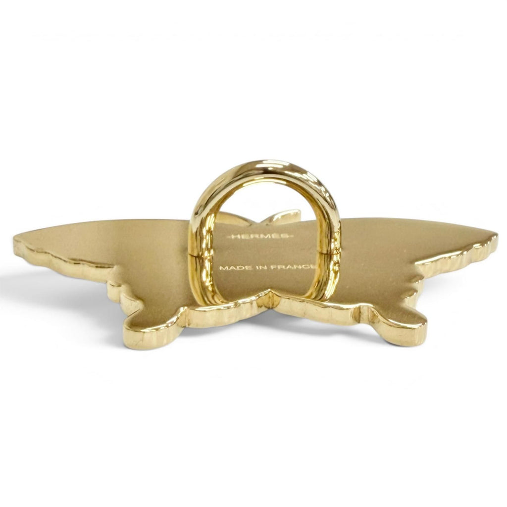 Hermes Scarf Ring Papillon Permabrass Marine Butterfly Twilly — view 4