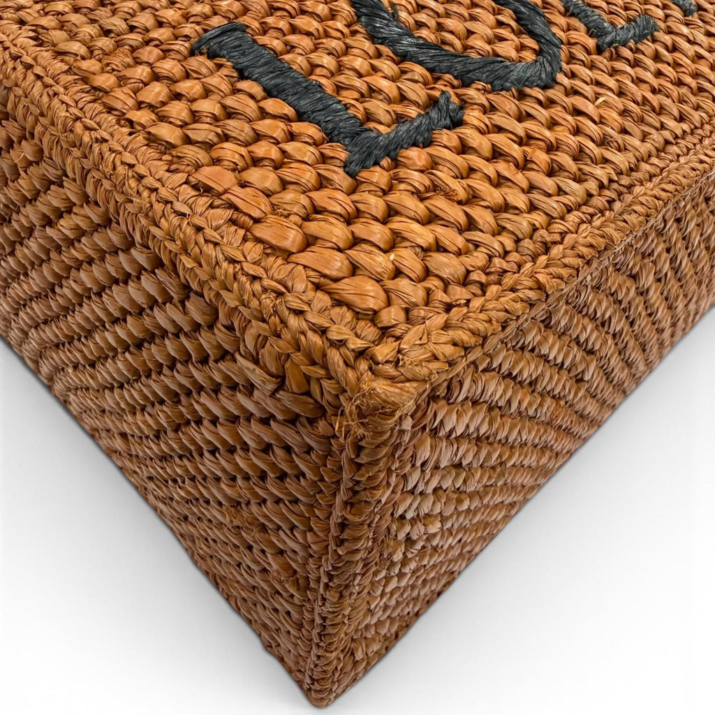 Loewe Font Tote Small Raffia Honey Gold Leather 2-Way Shoulder Bag — view 8