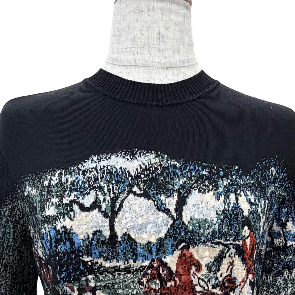 Dior Wool All Over Pattern Hunting Scenery Sweater — view 2
