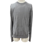 Hermes Fragmon Equestre Integral Wool Crew Neck Knit Gray Sweater