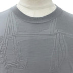Hermes Fragmon Equestre Integral Wool Crew Neck Knit Gray Sweater — view 2