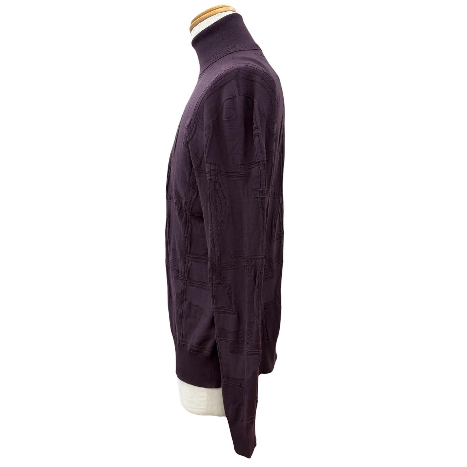 Hermes Fragmon Equestre Integral Wool Turtleneck Knit Bordeaux Sweater — view 3