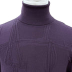 Hermes Fragmon Equestre Integral Wool Turtleneck Knit Bordeaux Sweater — view 2