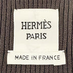 Hermes Leather with Chain Slit Long Pleated Skirt Dark Brown 38 — view 7